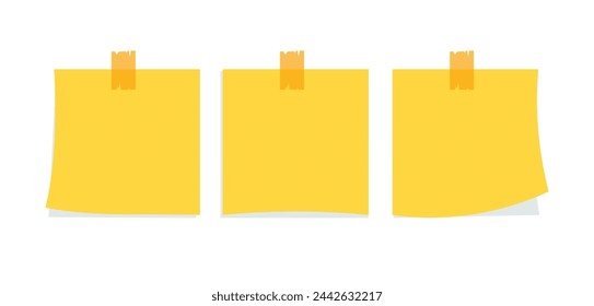 set of paper sticky note vector illustration