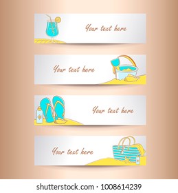Set paper stripe of beach