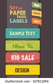 Set of Paper Tag Labels