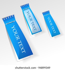 Set of the paper tags with pushpin