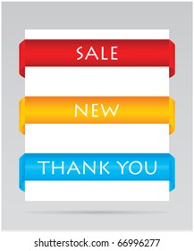 set of paper tags for sale, new and thank you items