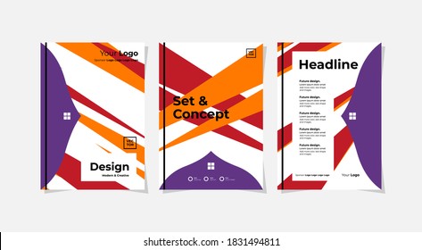 Set of paper templates layout editable for your advertising event, like leaflet, book cover, poster, annual report, and more. Vector.