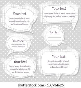 Set of paper text frames