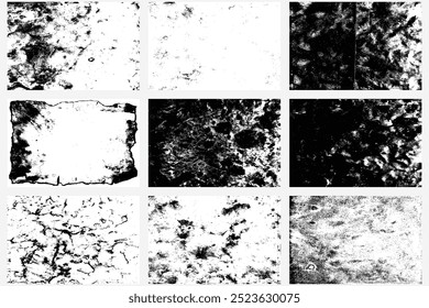 Set of paper texture overlays for calligraphy memoir records and book making. Blank medieval manuscripts page traces. Grunge ancient parchment papers. Old witch book empty pages set. Vector.