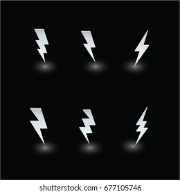set paper thunder  ideas design vector illustration graphic on black background