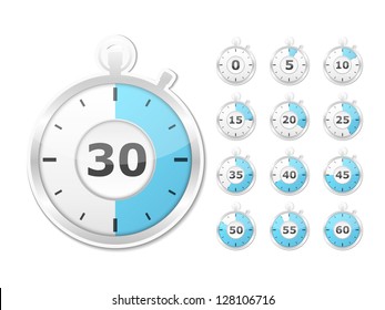 Set of paper timers, vector eps10 illustration