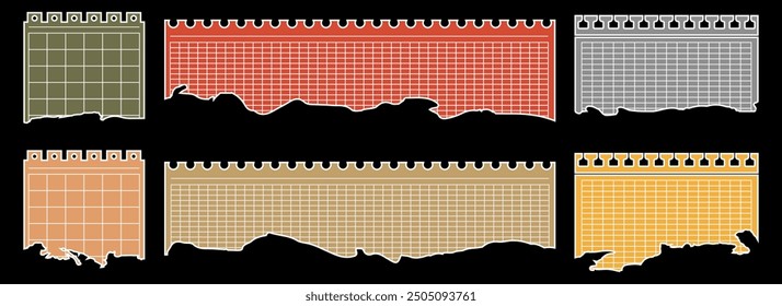 Set of paper torn sheets. Elements for collage vector illustration set