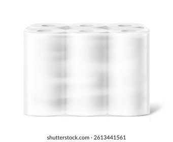 Set of paper towels in film mockup. Vector illustration isolated on white background. Can be use for template your design, presentation, promo, ad. EPS10.