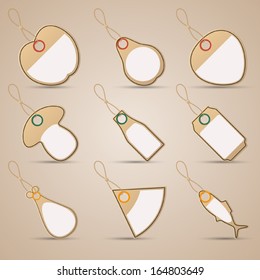 Set of paper vector labels.
