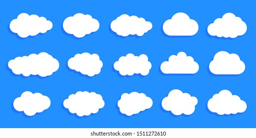 Set paper white clouds – for stock