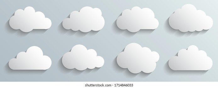 Set paper white clouds – for stock vector