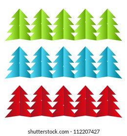 Set of paper Xmas tree borders