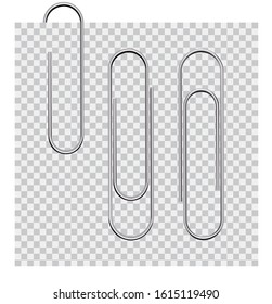 Set of paperclips on background 