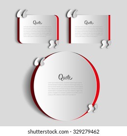 Set of papercut Quote text bubbles. place for your note, message and comment, element design template