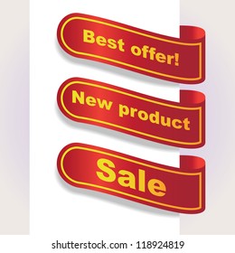 set of papper tags for offer, new and sale, illustration