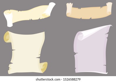 set of papyrus scrolls. elements paper for cards vector
