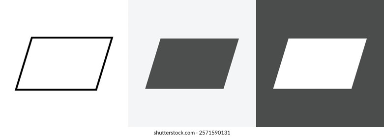 Set of parallelogram shape icons set vector art