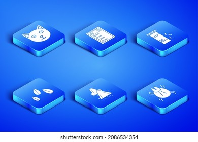 Set Parasite mite, Pet, Runny nose, Sesame seeds, Clinical record and Medicine bottle and pills icon. Vector