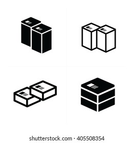 set of parcel box icons