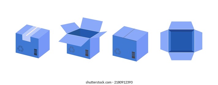 Set of parcels. Delivery. Cardboard boxes. Vector graphics