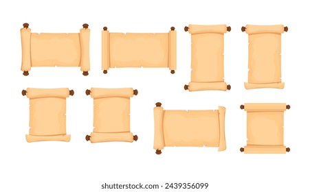 set of parchment paper vintage vector illustration