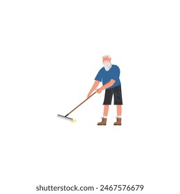 set of parents' day farming grandfather poses man