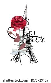 Set of Paris illustrations with fashion girls, cafes and musicians. Vector illustration.