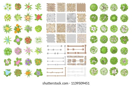 Set Park Elements Top View Collection Stock Vector (Royalty Free ...