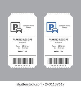 Set of parking tickets. Flat illustration, vector, icon.