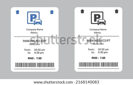 Set of parking tickets. Flat illustration, vector, icon.