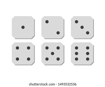 set of the parties dices in flat, vector