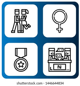 Set of partner icons such as Foxtrot, Female, Official, Interview , partner