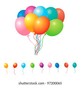 Set of party balloons