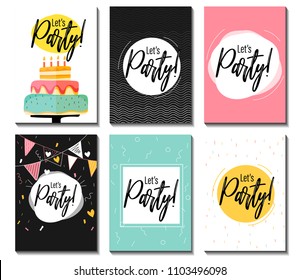The set of party card for invitation.vector