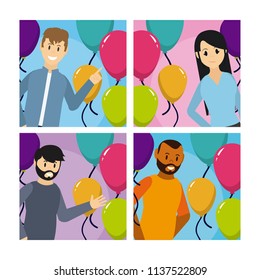 Set of party celebration cards
