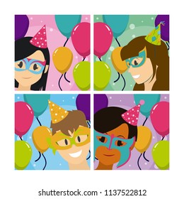 Set of party celebration cards