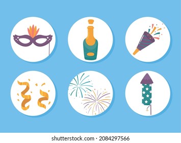 set of party celebration and decoration