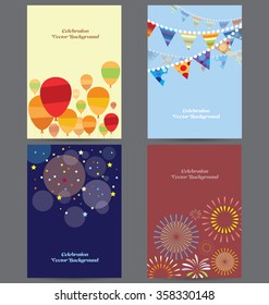 Set of party and celebration in vector for background template.