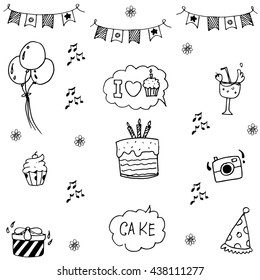 Set Party in doodle vector art
