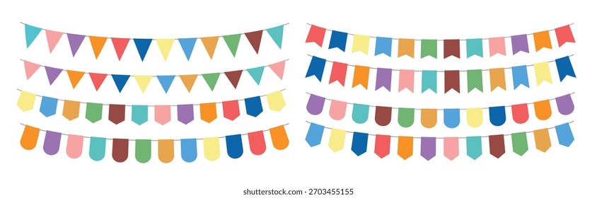 Set of party Flagg vector illustration