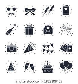 Set of Party icon. Party Festival pack symbol template for graphic and web design collection logo vector illustration