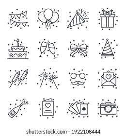 Set of Party icon. Party Festival pack symbol template for graphic and web design collection logo vector illustration