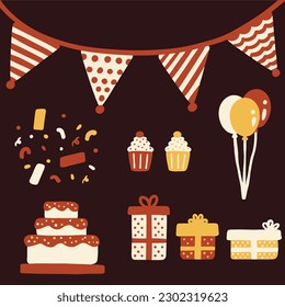 a set of party icon illustration