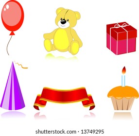 Set of party icon, vector