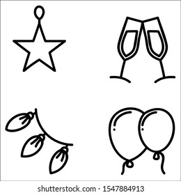 Set of party icons. Vector illustration.