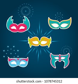 Set of party mask