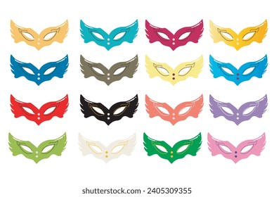 set of party mask cariant color element. hallooween, party