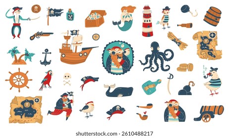 Set party pirates sea adventures elements