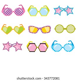 Set of party sunglasses