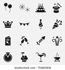 Set of party vector icons.
